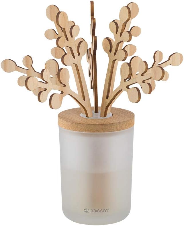 SpaRoom Forestations Wooden Reed Essential Oils Diffuser with Lavender Essential Oil - Great Aromatherapy Diffuser for Office Decor, Apartment Decor, and Room Decor - Includes 150mL of Vanilla Oil