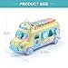 EFOSHM Intellectual School Bus Baby Toy, Piano Bus Toys with Shape Puzzles Knocking Piano Music Educational Toys Gifts for Baby, Toddler, Preschooler(Yellow)