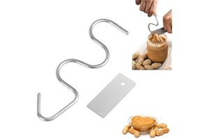 Peanut Butter Stirrer Mixer Tool, Stainless Steel Natural Peanut Butter Manual Churner for Peanut, Almond, Or Any Nut Butter
