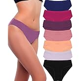 Dyienocs Cotton Underwear for Women Sexy Low Rise Ribbed Hipster Breathable Soft Womens Bikini Panties Cheeky