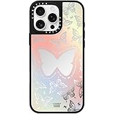 CASETiFY Mirror Case for iPhone 16 Pro Max [Reflective / 4.9 ft. 1X Military Grade Drop Protection/Compatible with Magsafe] - You Give Me Butterflies - Silver on Black