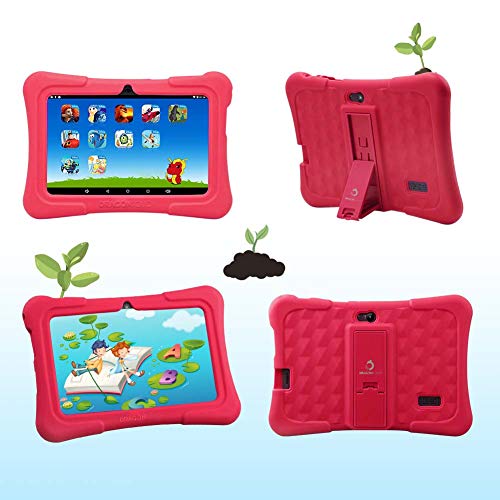 Dragon Touch Y88X Plus Kids Tablet 16 GB 2019 Edition, 7 inch HD IPS Display Touchscreen Kidoz Pre-Installed with All-New Disney Content - Red