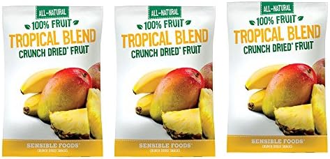 Sensible Foods Tropical Blend Crunch Dried Fruit 1.8 oz (3-pack) Kosher - Gluten Fee - Non GMO Verified