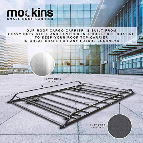 Mockins Roof Rack Rooftop Cargo Carrier with Cargo Net and Ratchet Straps The Steel Luggage