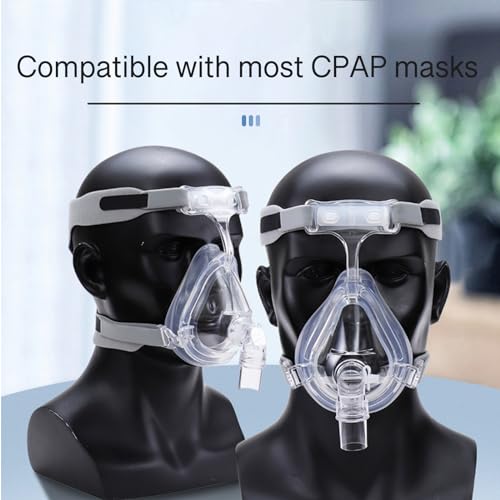 2 Pack Universal CPAP Headgear Strap, CPAP Full Mask Straps Replacement Head Strap with CPAP Hose Holder and 1 Pair Hose Clips