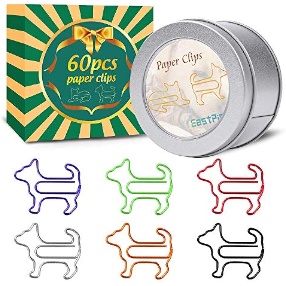 Paper Clips, Funny Dog Shape Paperclips For Office Supply School