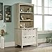 Sauder Costa Library Hutch, Adjustable Shelves for Flexible Storage, Library Bookcase - Chalked Chestnut Finish