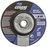 Norton Abrasives - St. Gobain 43585 Gemini Fast Cut Aluminium Oxide Abrasive Type 27 Grinding Wheel, Depressed Center Wheel, Max 13,580 RPM, 5/8