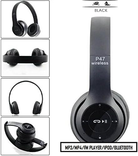 Foldable Bluetooth Wireless P47 Headphones Noise Canceling MP3/MP4/FM Player