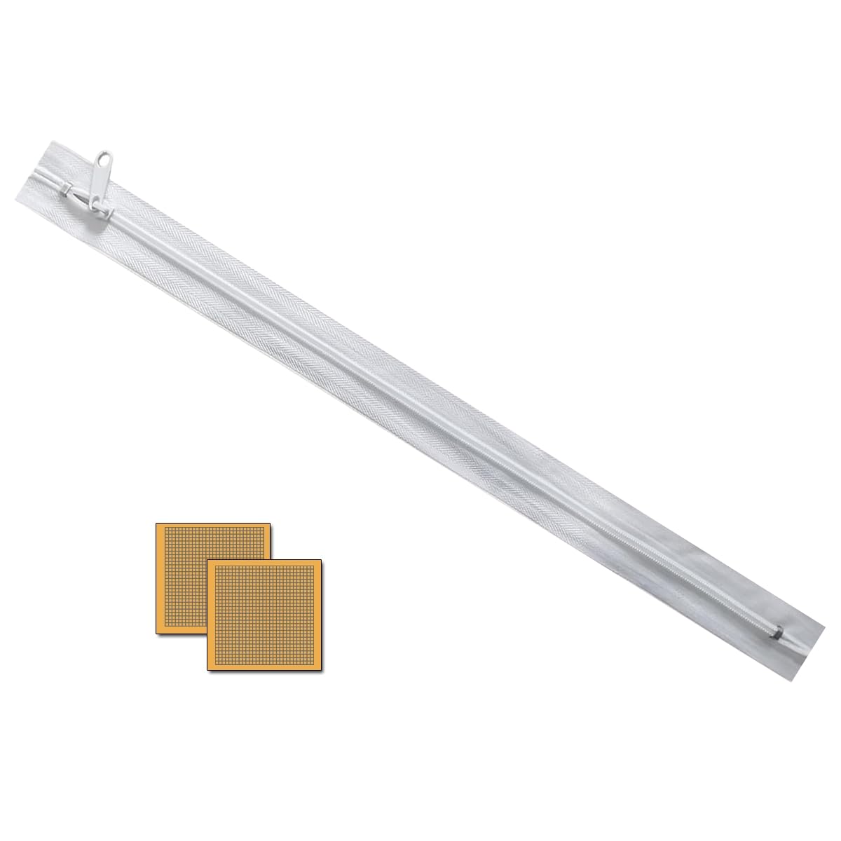 BKSAI Zip for Fly Screen, Only Zip No Net, Zipper Opening for Window Screen, Easy to Open & Close Window, Window Screen Accessory for Passing Roof Window (White, 1 PCS)