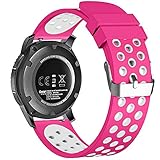 20mm Universal Smart Watch Bands, FanTEK Soft Silicone Sport Quick Release Watch Strap Wristband for Samsung Gear 2 Classic/Ticwatch 2 /Moto 360 For Men 2nd Gen 42mm--S Size