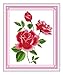 eGoodn Cross Stitch Stamped Kit Pre-Printed Pattern Amorous Roses, 11ct Aida Fabric Size 14.6 inches by 17.3 inches for Embroidery Needlework Art Crafts Lovers, No Frame