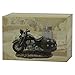 Classic Motorcycle Glass Salt and Pepper Shaker Set with Decorative Retro Road Hog Display Holder As Biker Bar and Kitchen Table Decorations for Vintage Chopper & Bike Riders or Gifts for Bikers