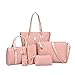 H&X Womens 6 Pcs Shoulder Bags Top-Handle Handbag Tote Purse Set
