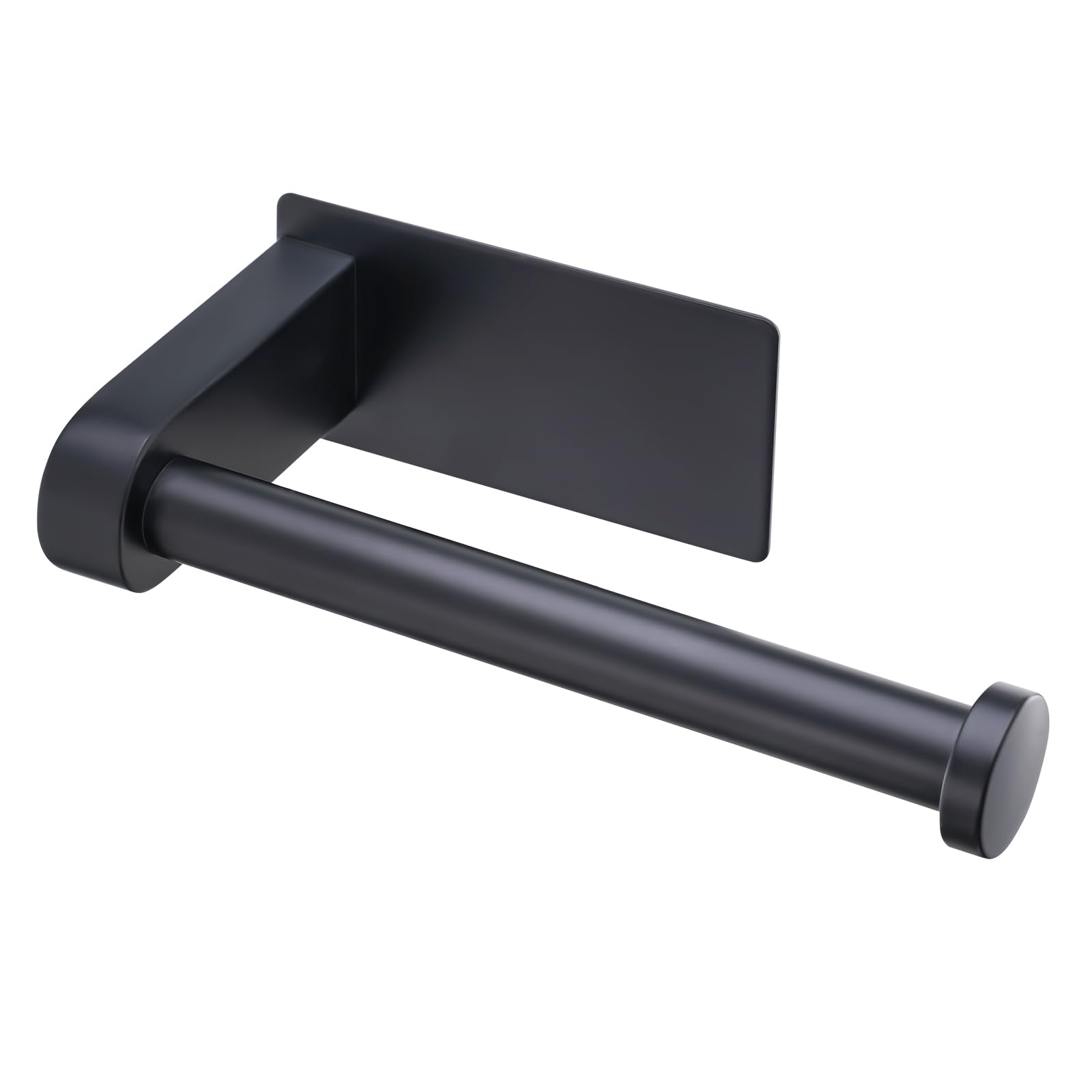 Aikzik Toilet Roll Holder Wall Mounted, Premium 304 Stainless Steel Toilet Paper Holder Self Adhesive for Bathroom & Kitchen, Strong Adhesiveness and Waterproof - Matte Black