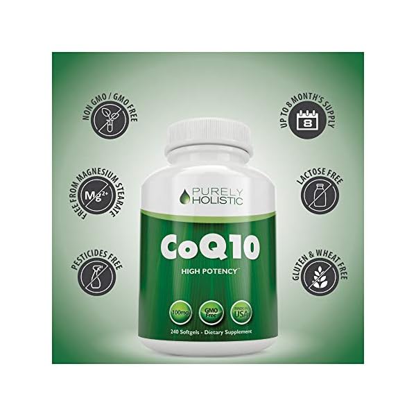 CoQ10 240 SoftGels High Absorption Coenzyme Q10 Made in The USA to GMP