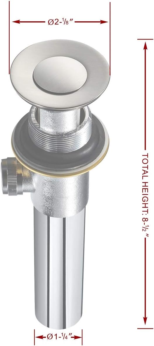 Purelux Bathroom Faucet Vanity Sink Metal Pop-Up Drain Stopper Assembly with Lift Rod and Overflow, Oil Rubbed Bronze Finish - - 