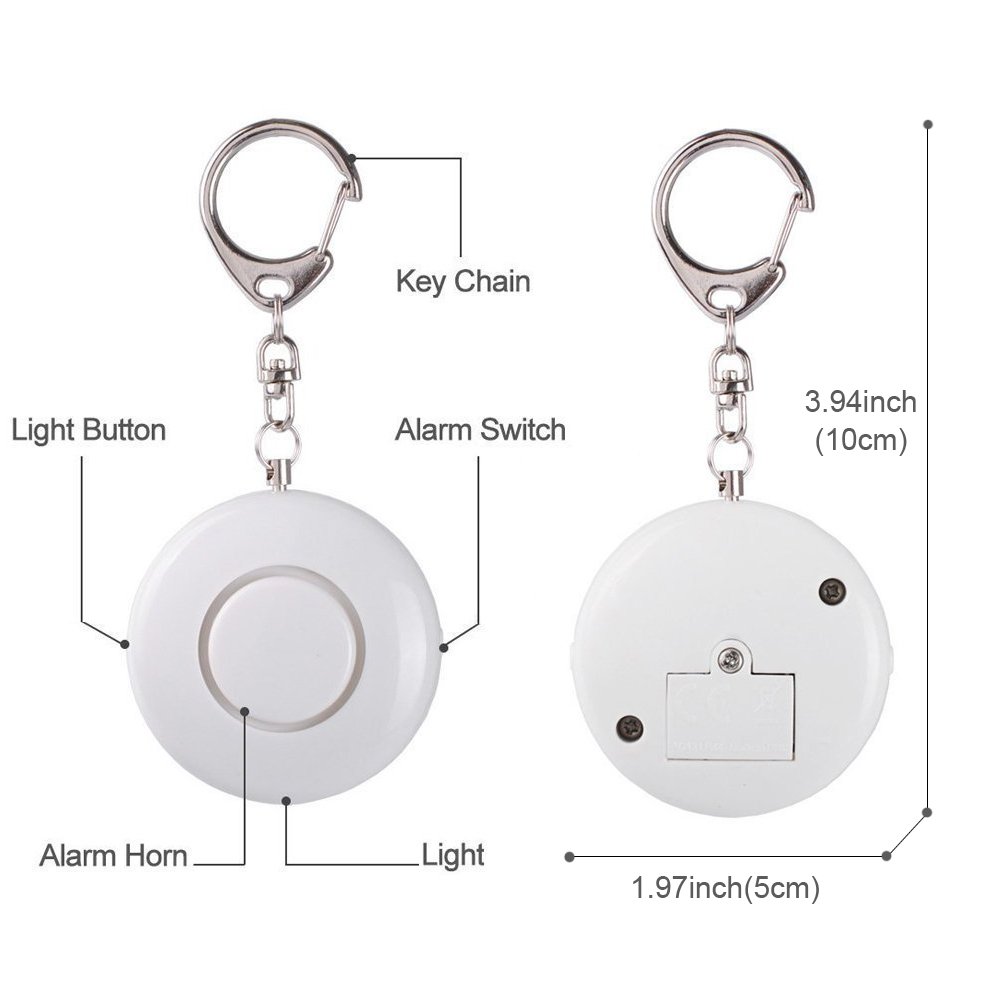 2pcs/Pack ANRUI 120 dB SOS Emergency Personal Alarm Keychain with LED