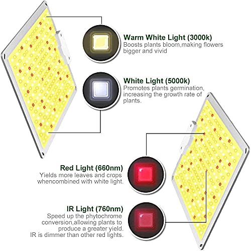 Aokyoung LED Grow Light 1000W with Samsung LM281B+ Diodes (Includes IR) 3x3 Ft Coverage Dimmable Full Spectrum LED Grow Lamp for Indoor Plants Greenhouse Seeding Veg & Bloom