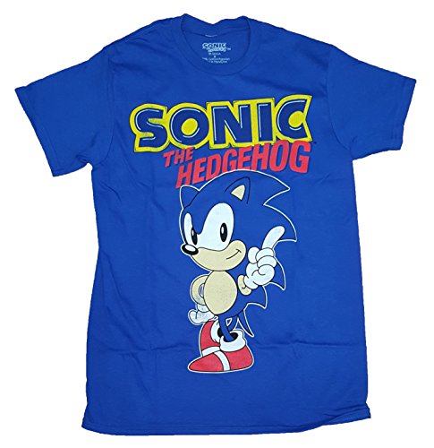 Fashion sonic the hedgehog blue graphic t-shirt - mediu…
