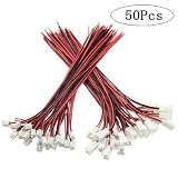 XLX 50PCS 25Pair Mini Micro JST XH2.54 2PIN Female and Male Connection Plug with Red Black Terminal Connector Wire Cable 200mm