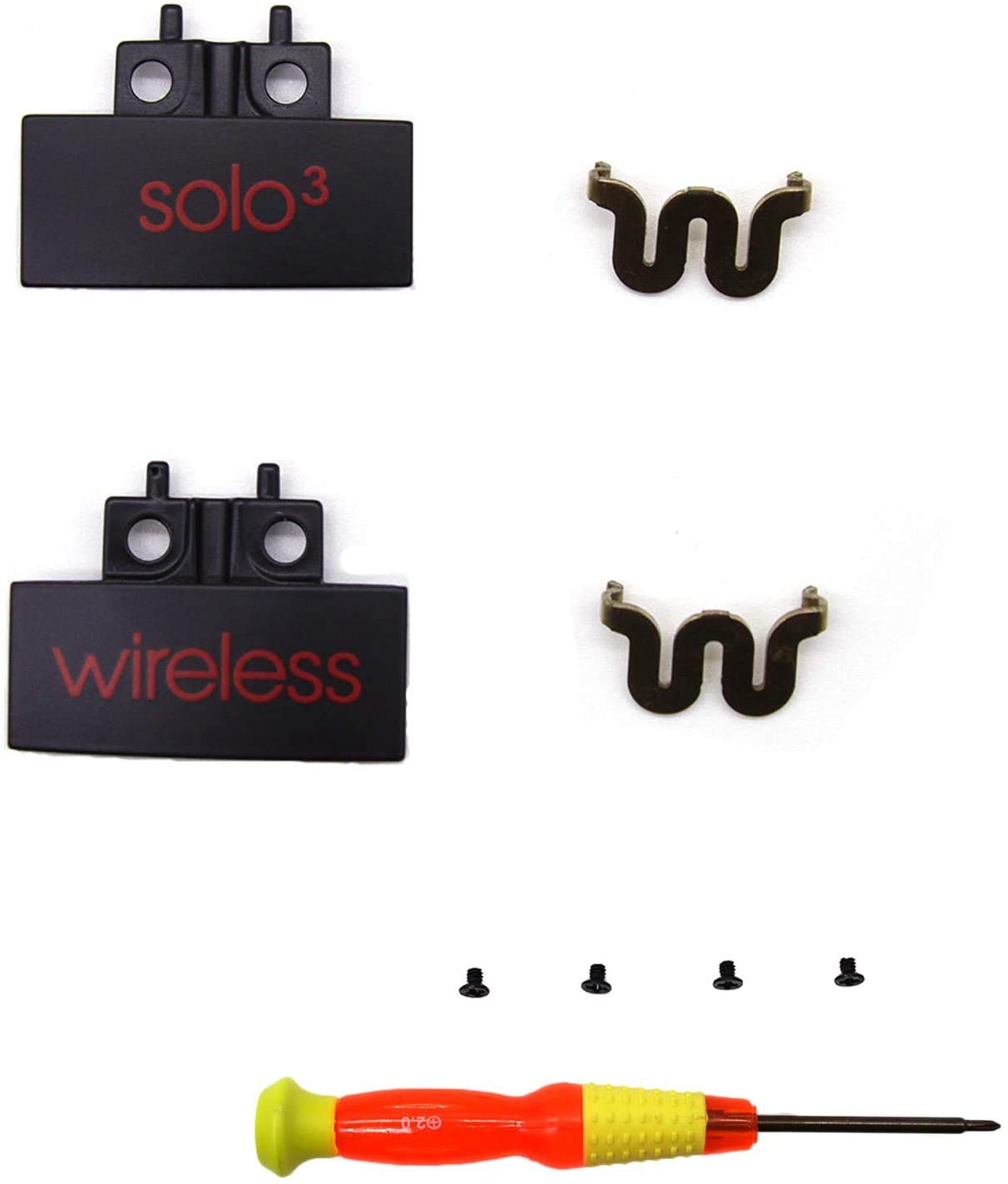 Aiivioll Replacement Headband Hinge Clip Cover + Pin Repair Parts Kits Set Accessories Compatible with Solo3 Wireless Solo2 Wireless Over-Ear Headphones (Matte black+red)