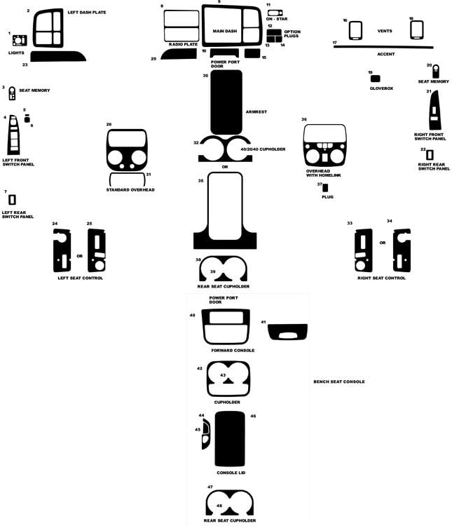 Rvinyl Rdash Dash Kit Decal Trim for GMC Sierra 1999-2002 - Camouflage (Arctic)
