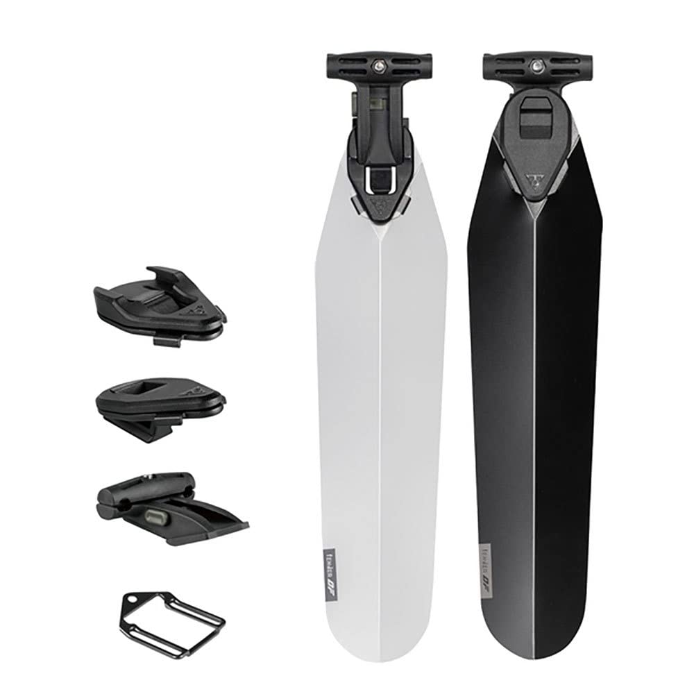 Topeak Flashfender Bicycle Rear Mudguards Twin Pack with DuoFixer Bracket, 1 x Black, 1 x Transparent