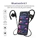 Bluetooth Headphones IPX7 Waterproof Sport Earbuds, Tronsmart Hi-Fi Stereo Wireless Earphones for Running Gym Work Out, w/Mic 5-10 Hrs Playtime CVC6.0 Passive Noise Cancelling Headsets for PC/Cell/TV