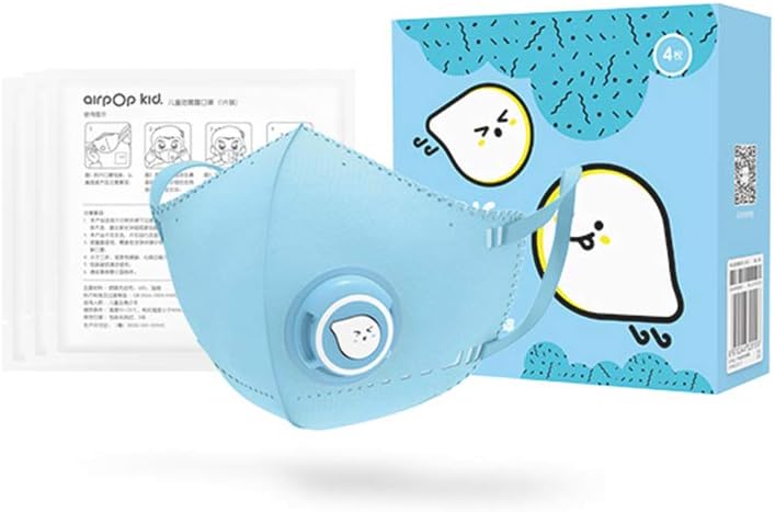 Gstrand Children's Dustproof and Heat-Proof Mask, Easy to Breathe, Breathable, Cold-Resistant, Anti-Formaldehyde Baby Mask (Four Pieces),Blue