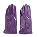 MATSU Simple Sytle Women Winter Warm Lambskin Leather Gloves 7 Colors M9022 (L, Purple-Touchscreen)