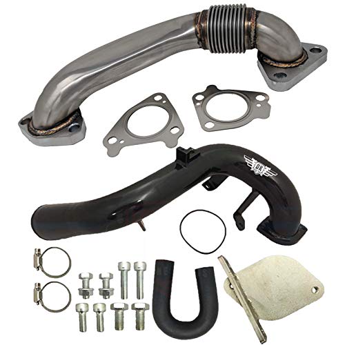 GM Chevrolet Duramax 6.6 6.6L LMM 2007-2010 EGR Valve Kit with Heavy Duty Passenger Exhaust Up Pipe - DK Engine Parts (LMM)