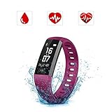 SAVFY Fitness Tracker HR, Activity Tracker with Blood Pressure, IP67 Waterproof Heart Rate Monitor Smart Bracelet with Step Tracker Sleep Monitor Calorie Counter Pedometer Watch for Android and iOS