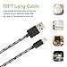 Fene 10 Feet / 3 Meter Nylon Braided Lightning to USB Charger for iPhone iPad iPod (5 Pack)