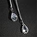 Z-Jeris Women Crystal Flower Pearl Pendant Long Chain Tassel Necklace (Silver)