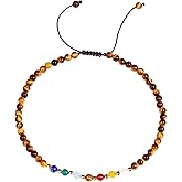 Jewever 7 Chakra Ankle Bracelets for Women Beach Foot Healing Crystals Lava Rock Essential Oils Diffuser Worry Stone Energy Balancing Meditation Yoga gifts