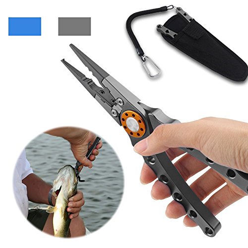 Fishing Pliers with Sheath and Lanyard for Removing Hook, Cutting Line and Pulling Strip, Aircraft Grade Aluminum Material, Rustproof Portable and Durable Design - Thumbnail 7