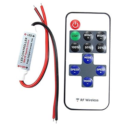 CIRCUIT SYSTEMS 12 V 11 Keys RF Remote Controller Mini Dimmer for Single Colour LED Strip (Multicolour, 10x10x10 cm)