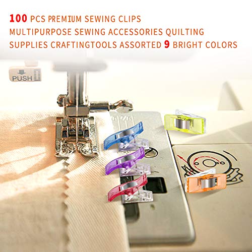 Soraco Craft Sewing Clips for Quilting with Tin Box Package,Pack of 100