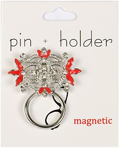 PIN + HOLDER - Magnetic Decorative Pin & Eyeglass Holder, Red Gem