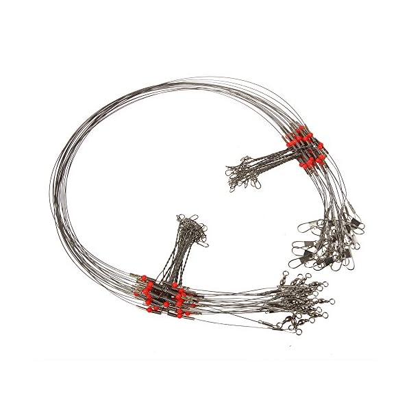 Airkoul-20X-Wire-Trace-Leader-Rig-Stainless-Steel-2-Arm-Fishing-Rigs-Tackle-Lure-Swivel