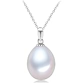 925 Sterling Silver Freshwater Cultured Black Pearl Pendant Necklace Fine jewelry Women Birhday Gifts…