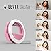 Photo Shoot Selfie Ring Light Clip for iPhone iPad [Portable] Girl Night Light [36 LED Light Bulbs] for Perfect Face Slimming Brightness-Pink