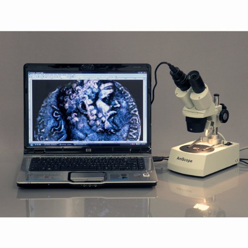 image for AmScope SE305R-P Forward-Mounted Binocular Stereo Microscope, WF10x Ey