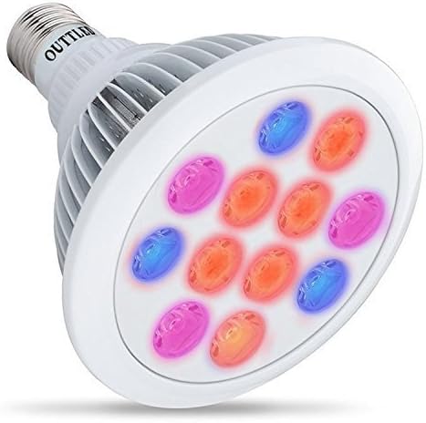 Outtled Diateklity 12W Hydroponic LED Plant Grow Light with E27 Socket