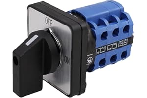 EDINSTRY 1Pcs Universal Changeover Selector Switch, Power Transfer Switch, 2 Positions 12 Terminals, LW26-20 C06/3 380V 20A Motor, Water Pump Generators, Rotary Cam Selector