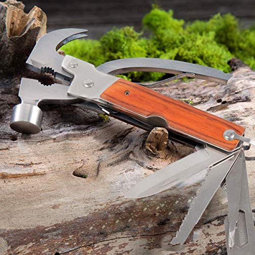 Plaviya Hammer Multitools, Multitool Hammer Portable Multipurpose Multifunctional Pocket Small Tools Hammer Pliers Set Camping Wooden Handle