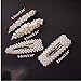 Pearls Hair Clips for Girls Women Wedding Bridal,4 Pack Different Shapes Clip Hair Accessories for Women Gifts By LYDZTION