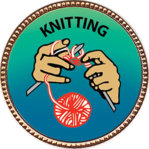 image for Knitting Award, 1 inch dia Gold Pin 