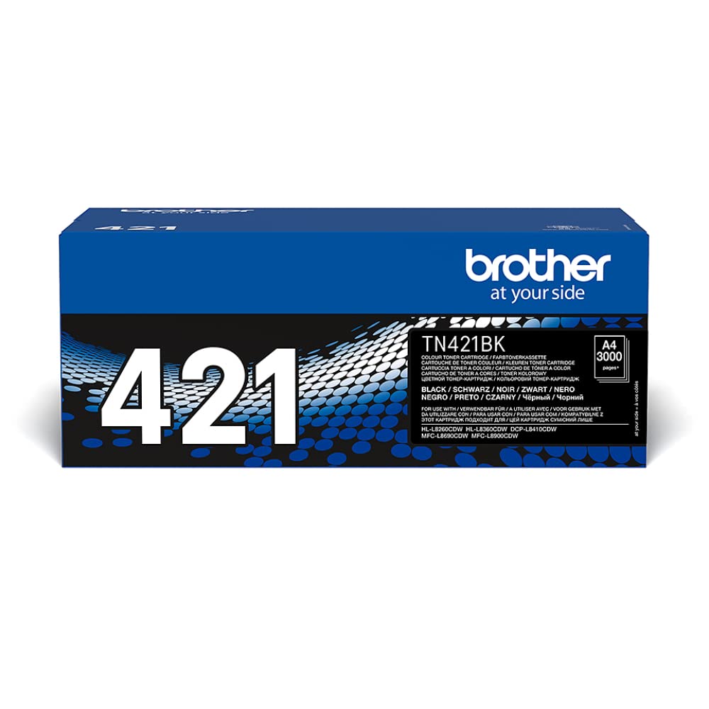 BROTHER TN-421BK Toner Cartridge, Black, Single Pack, Standard Yield, Includes 1 x Toner Cartridge, Genuine Supplies